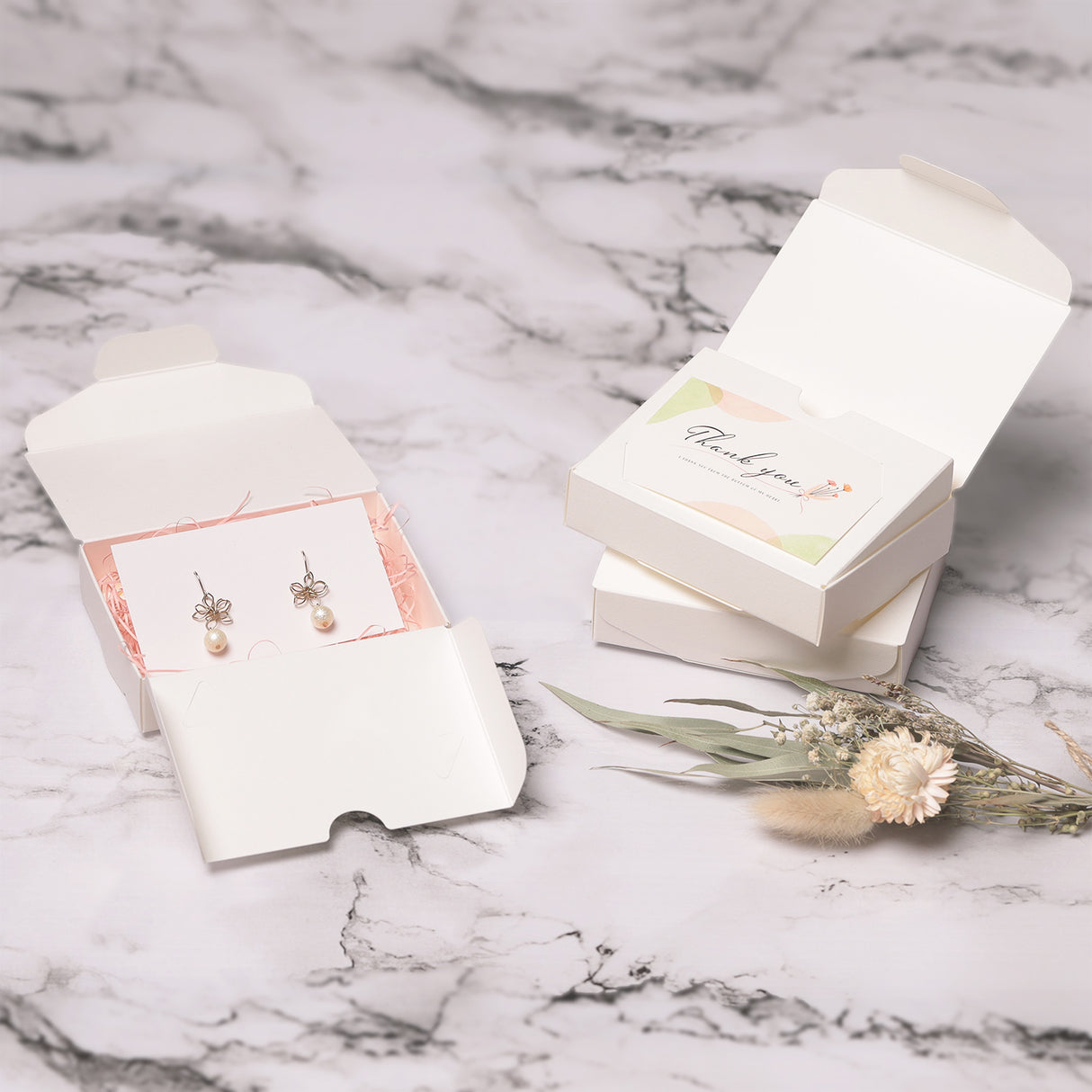 ハンドメイド ホワイトギフトボックスA カードホルダー付き