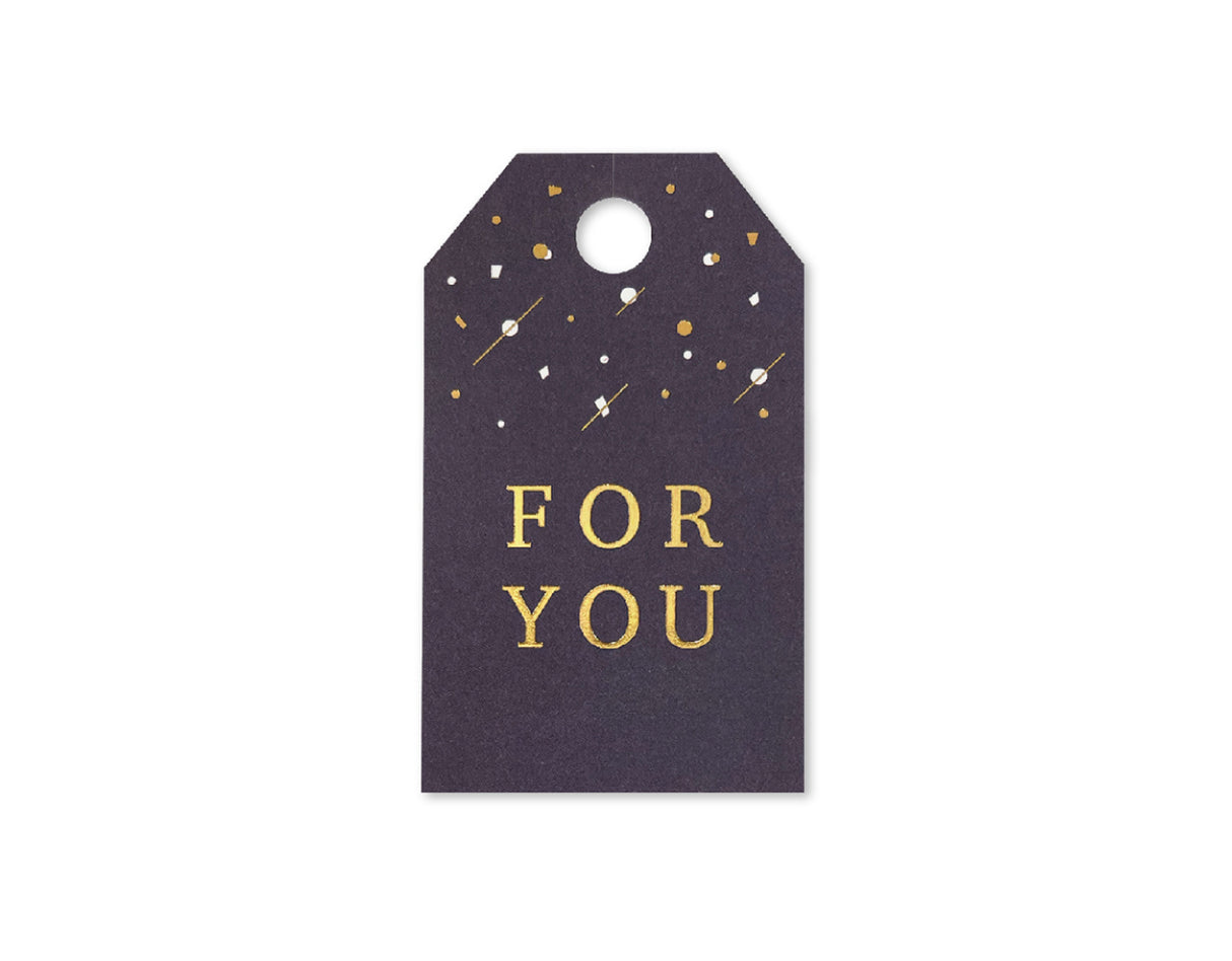 箔押しペーパータグ タグ型 ネイビー_50枚