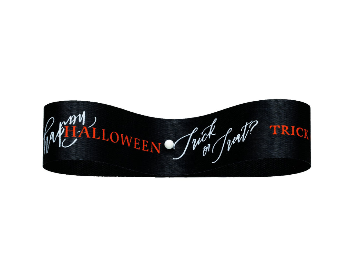 ハロウィンリボン 18mm #7 ブラックテキスト
