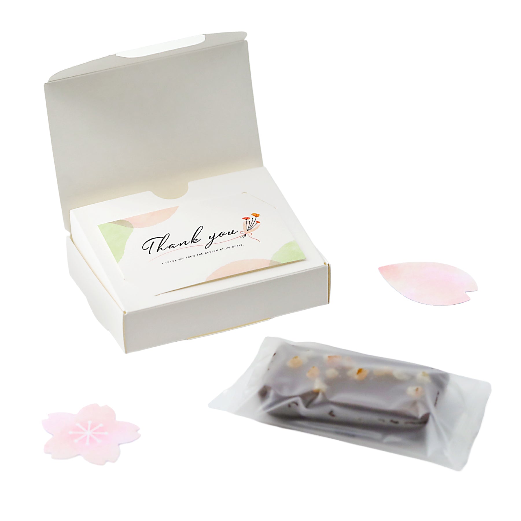 ハンドメイド ホワイトギフトボックスA カードホルダー付き – ケーキ箱