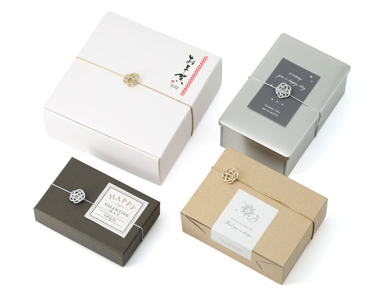 水引付きゴム 梅飾り 銀_100本