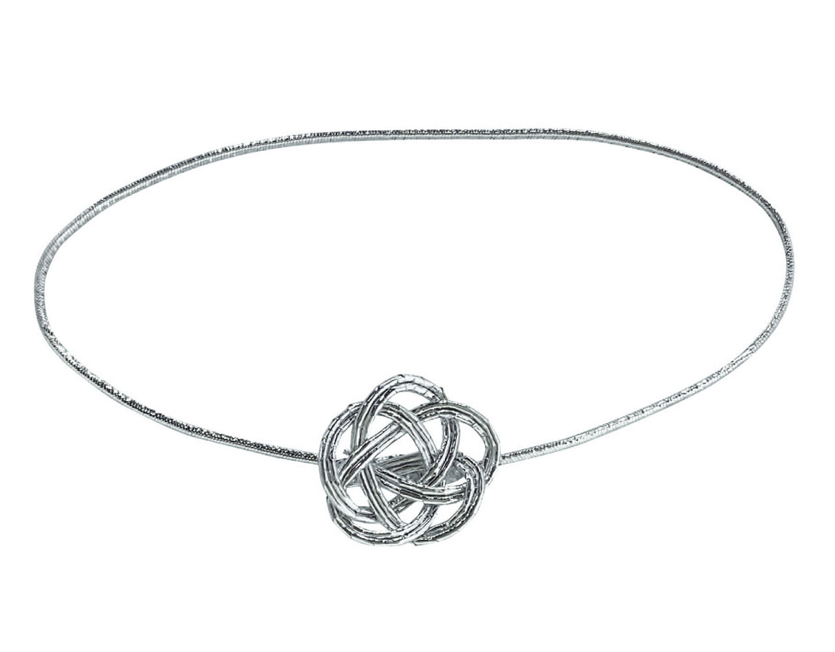 水引付きゴム 梅飾り 銀_100本