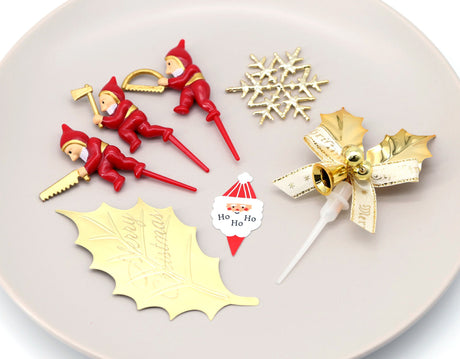 ケーキピック ウェーブゴールドホリー