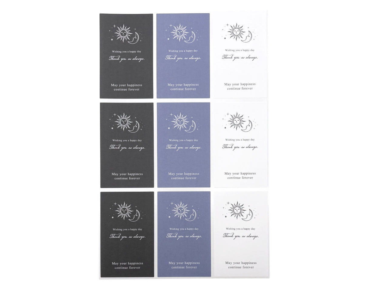 スクエアシール 太陽と月アソート(3色×3片)